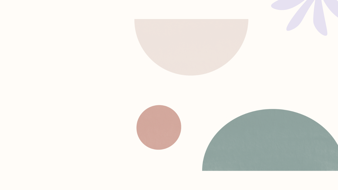 Abstract minimalist design with circle shapes in muted pastel colors on a light background.
