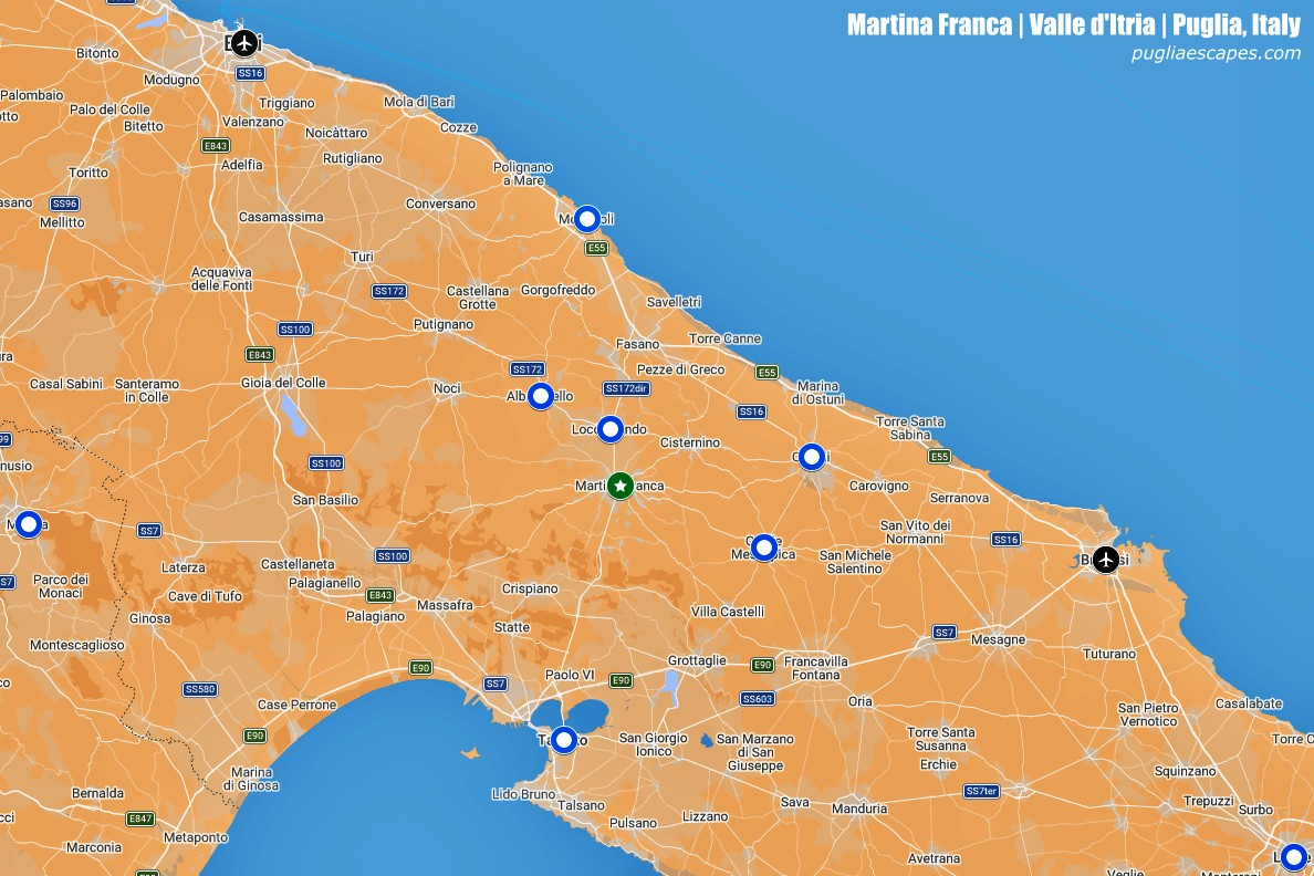 Puglia Itria Valley Martina Franca Map