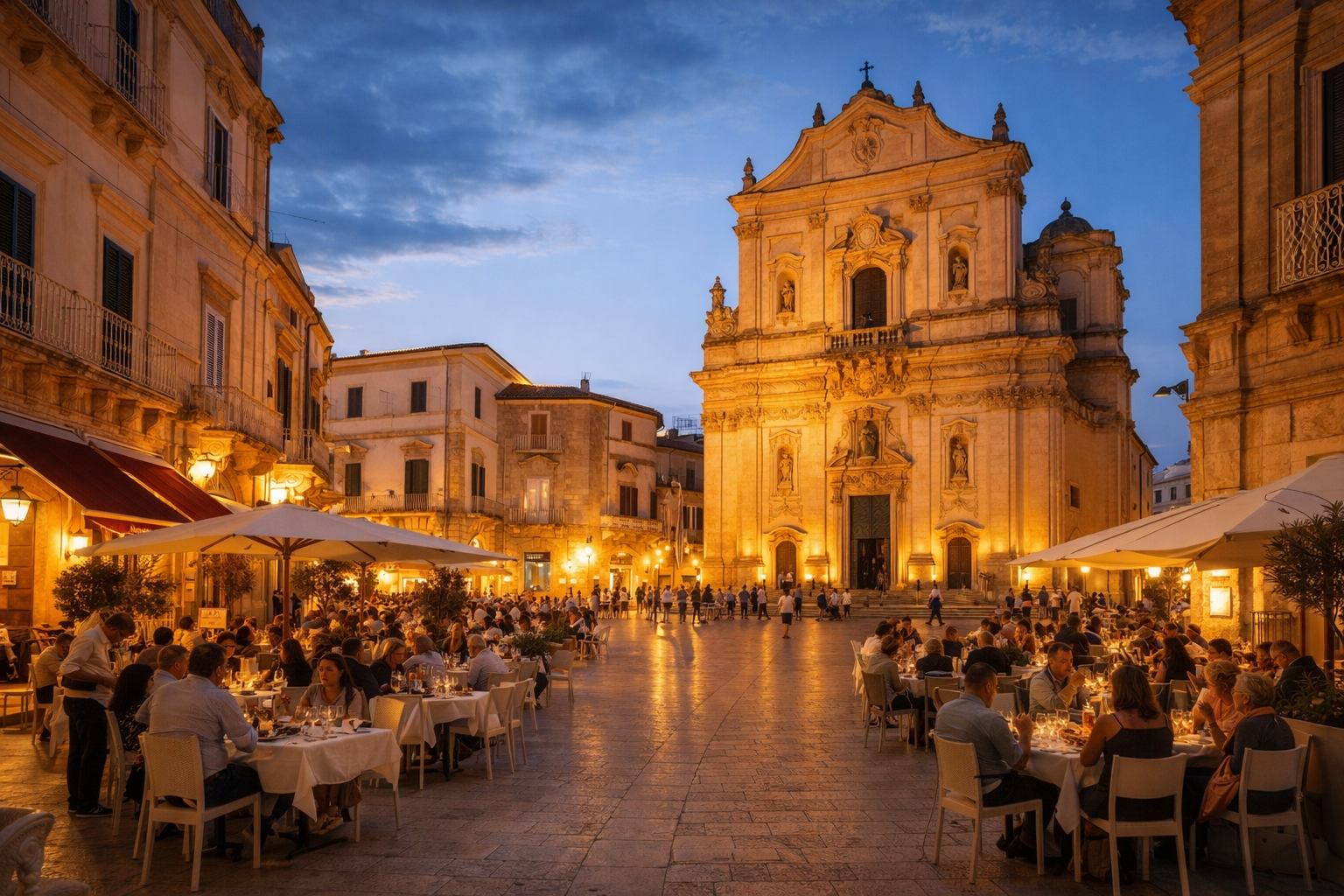 basilica di san martino puglia evening