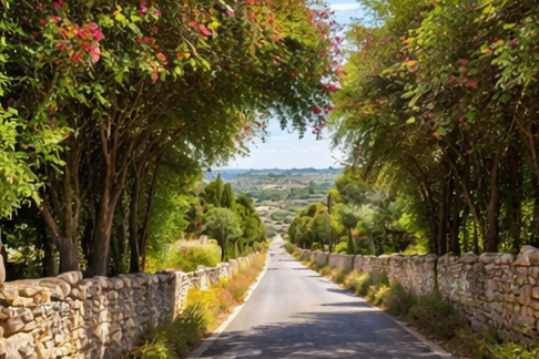 puglia-road-flower-lined-street
