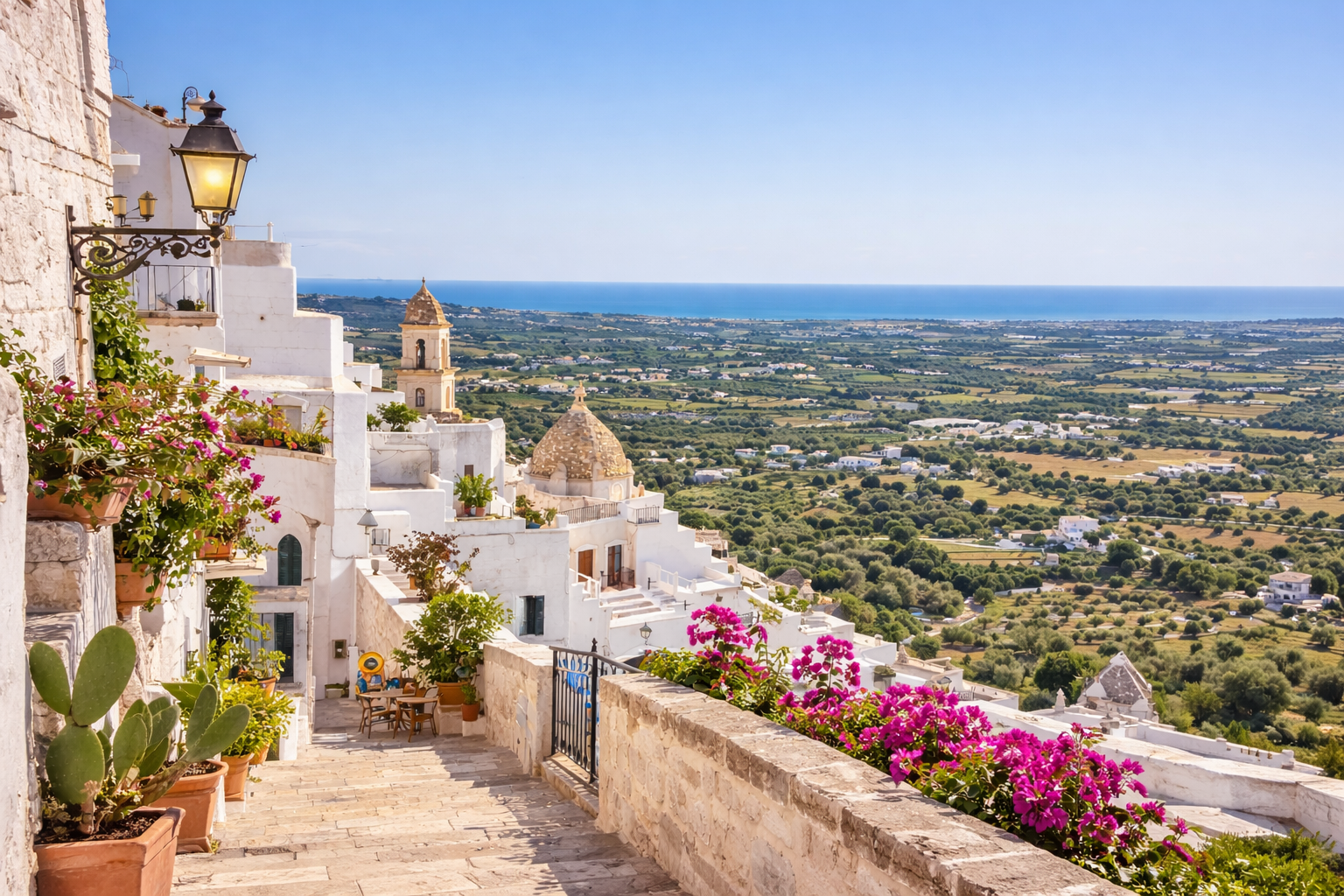 Ostuni town and Adriatic views white city puglia italy