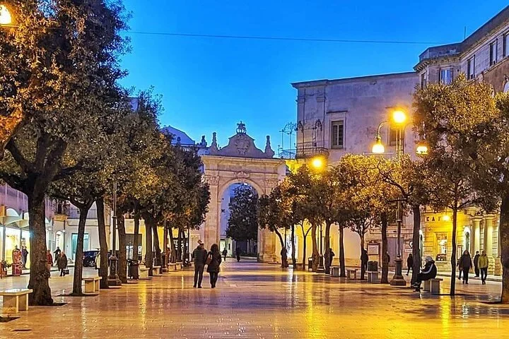 martina franca piazza during the evening