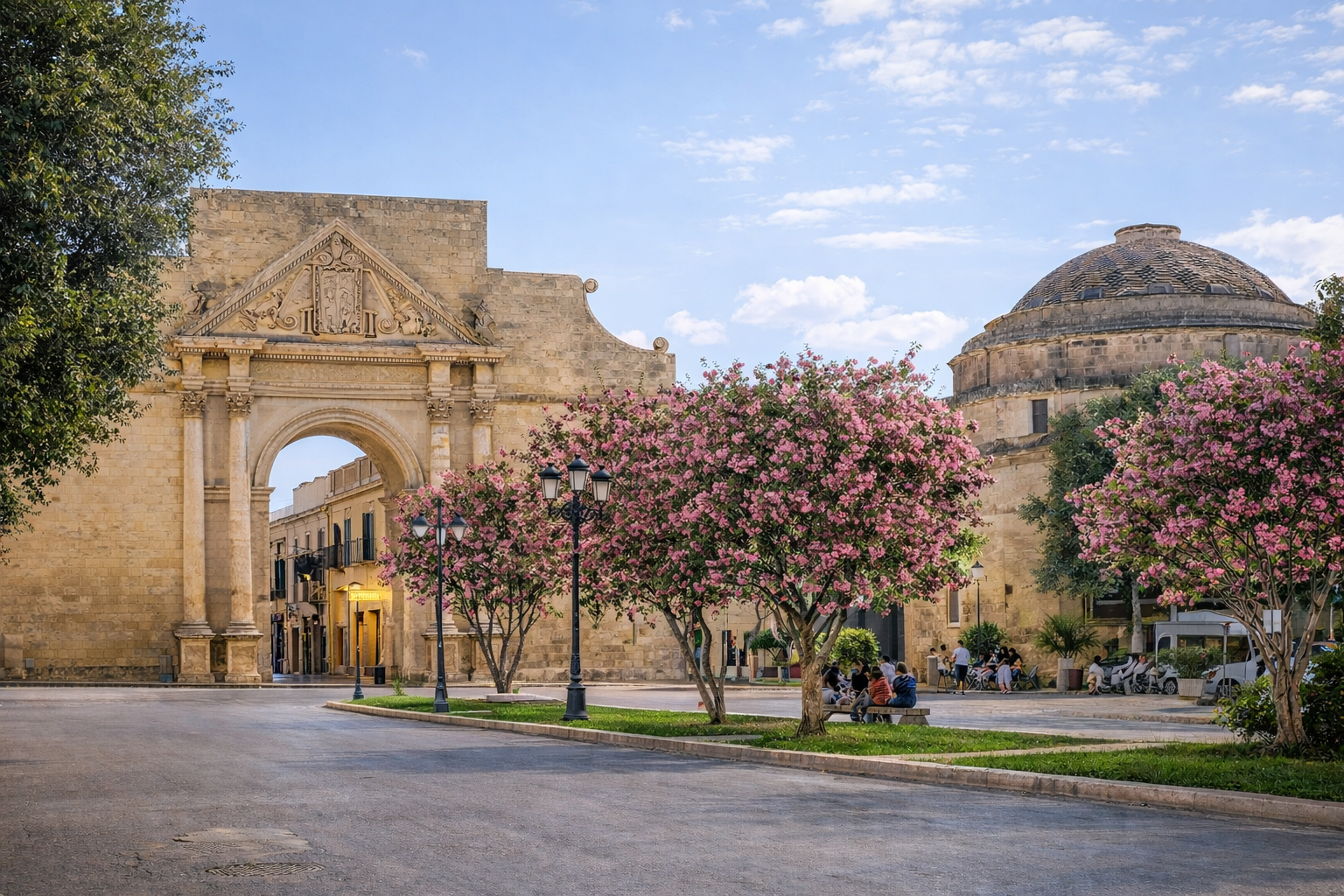 Porta Napoli and San Giovanni Battista lecce historical center puglia italy
