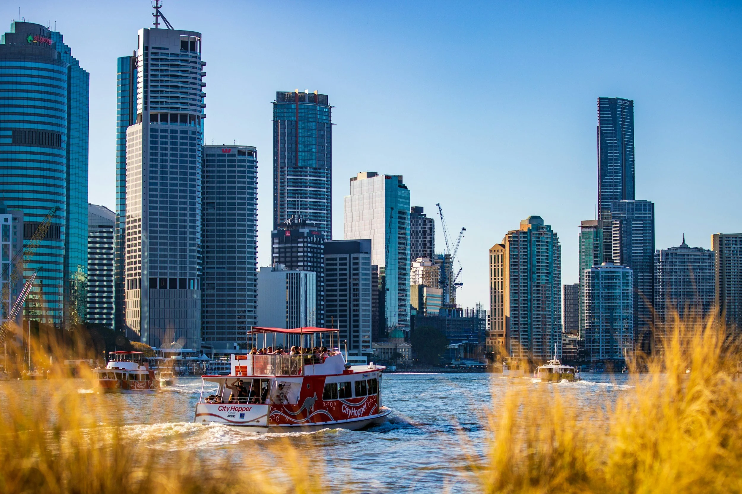 A boat on the Brisbane River, Brisbane, Queensland, Australia