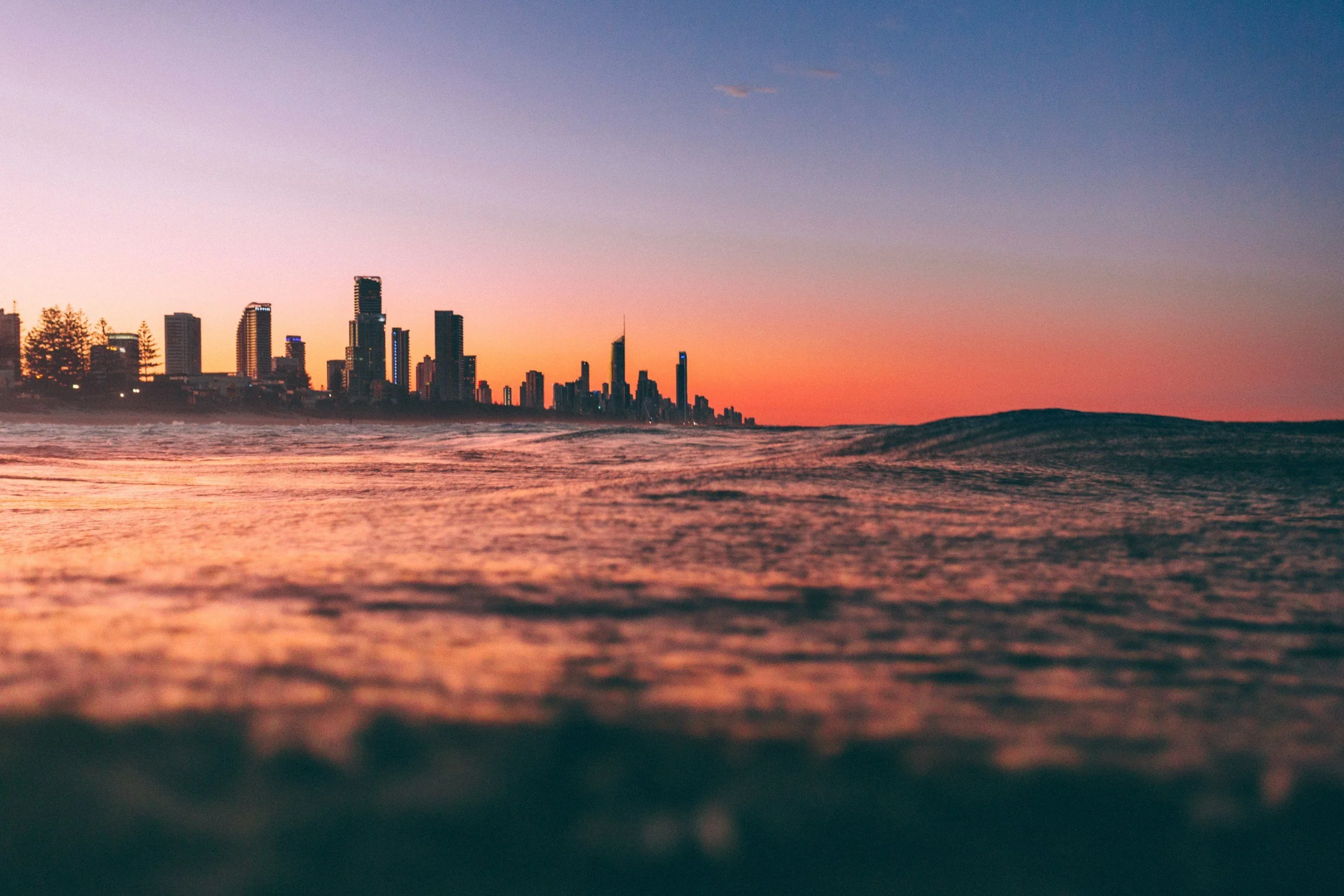 Gold Coast, Queensland, Australia at sunset