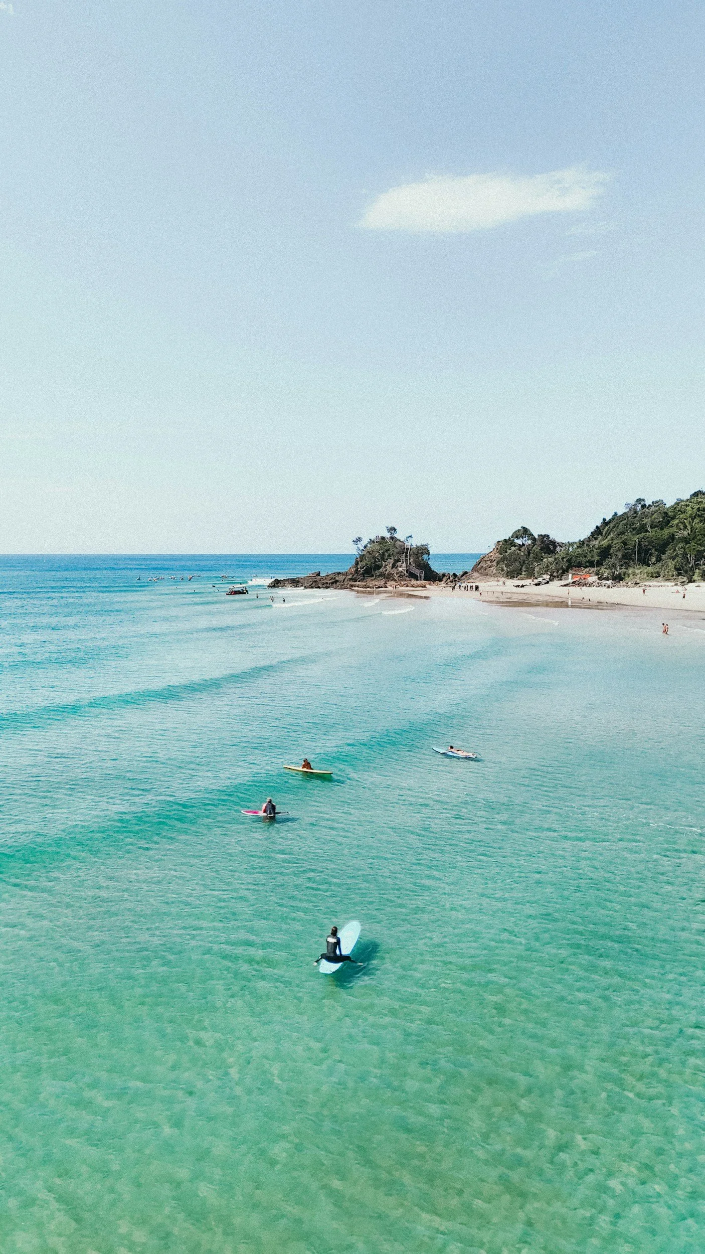 Surfers in Byron Bay, New South Wales