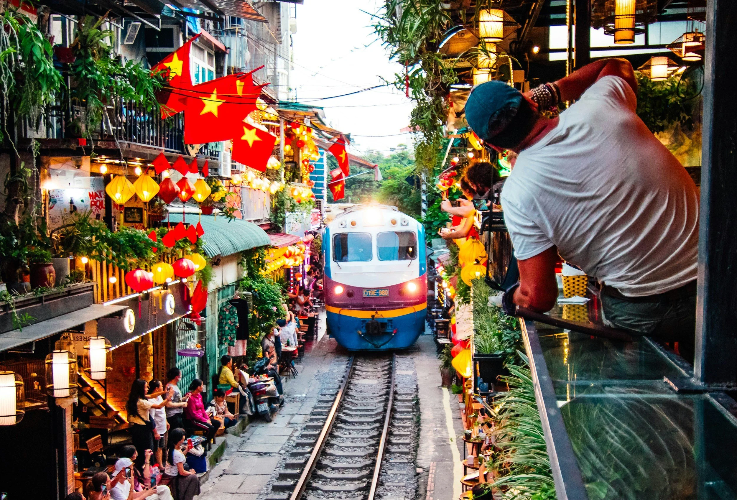 Train street in Hanoi, Vietnam