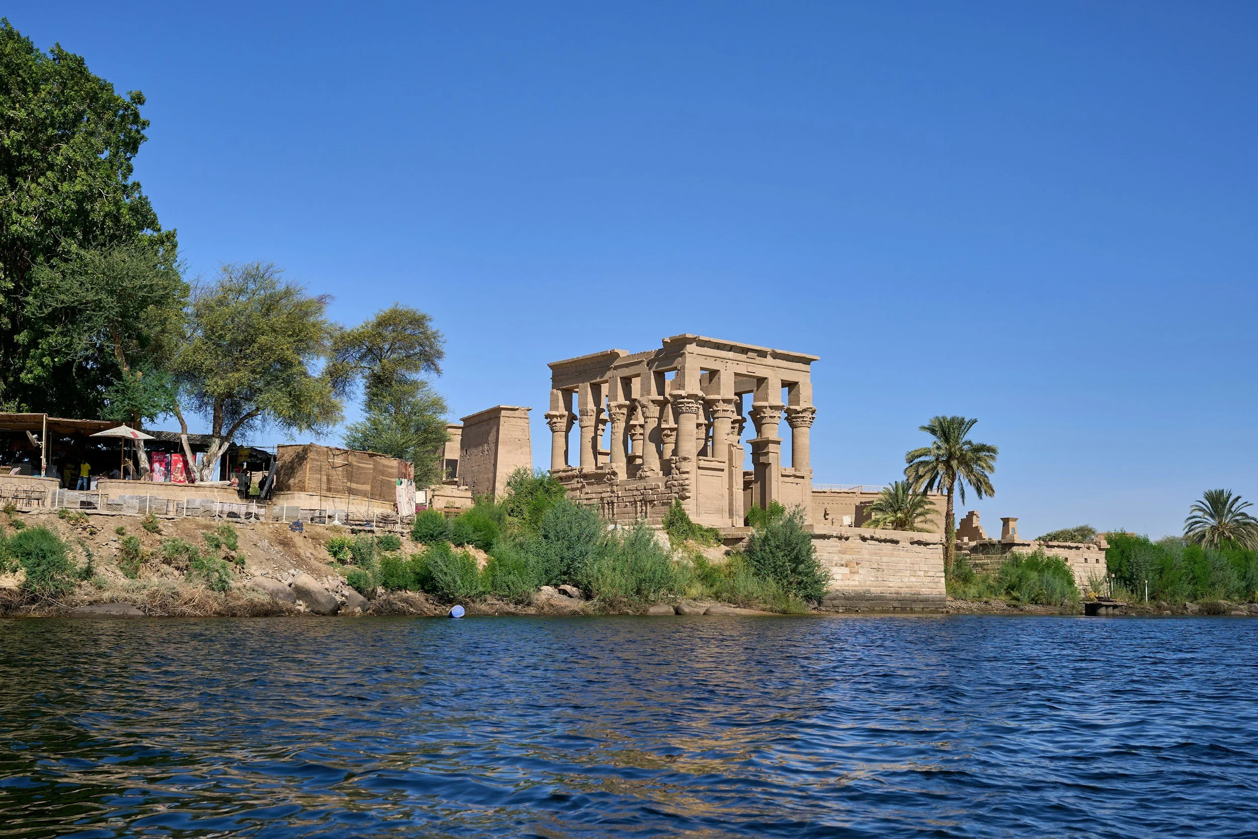 Ruins along the Nile river in Egypt