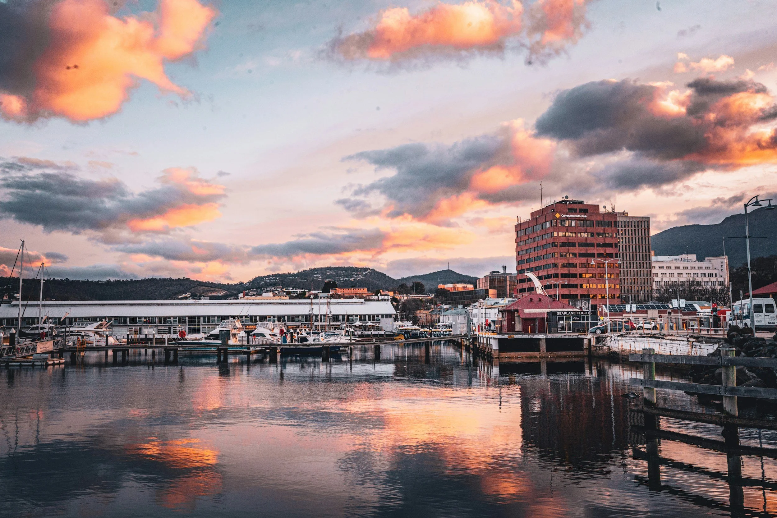 Hobart at sunset