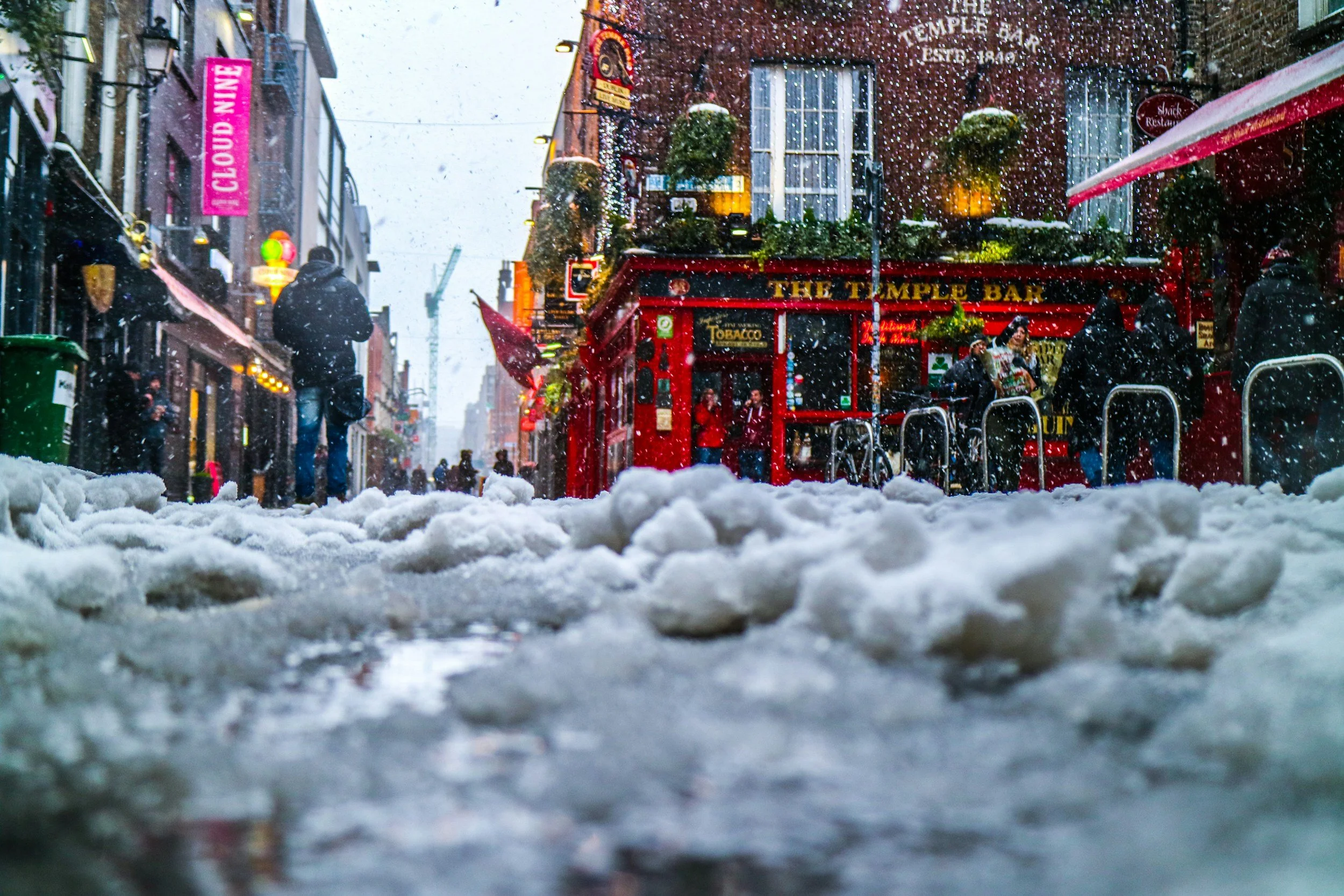 Temple Bar in Dublin during winter