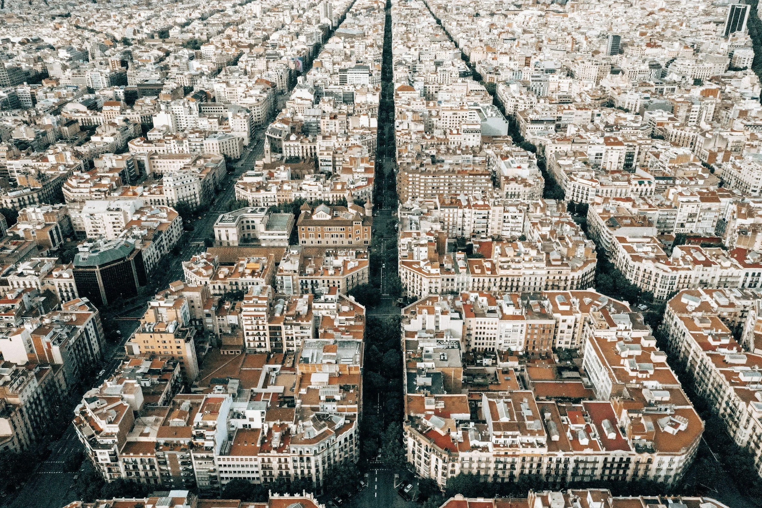 Aerial view of Barcelona, Spain
