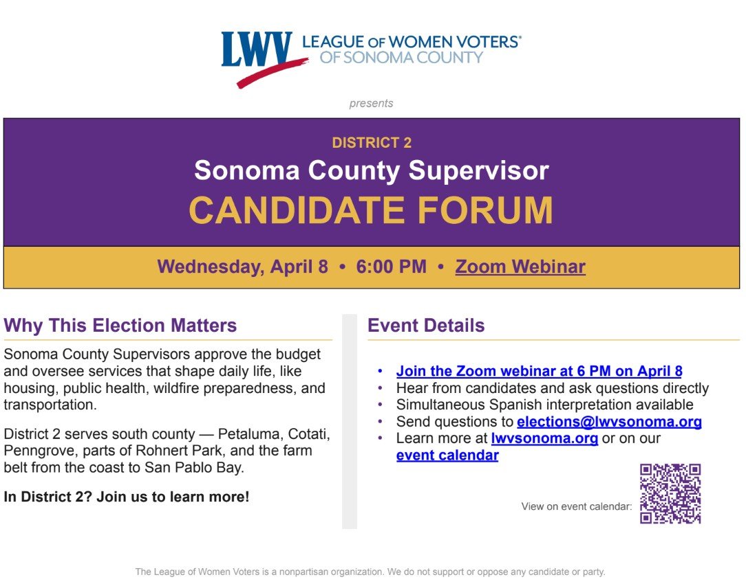 League of Women Voters Forum (Virtual)