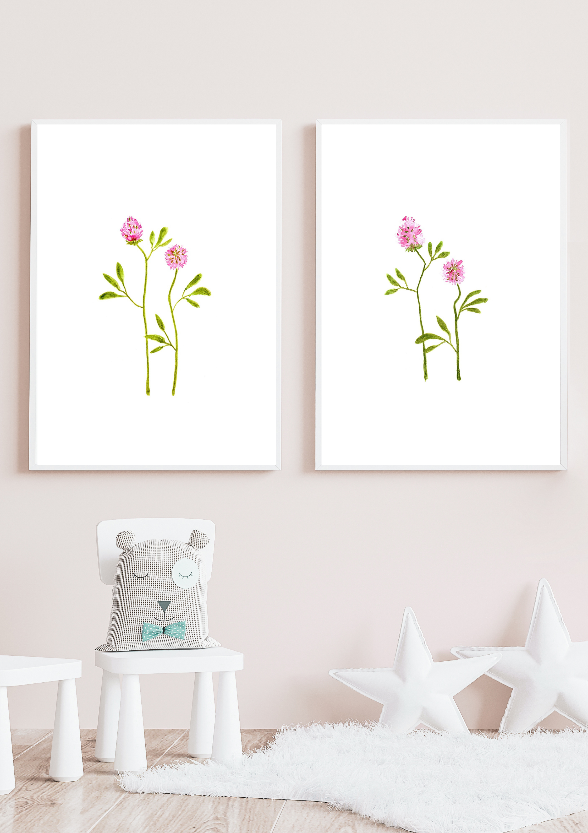 Red Clover No.1 Hand-Painted Watercolor Art