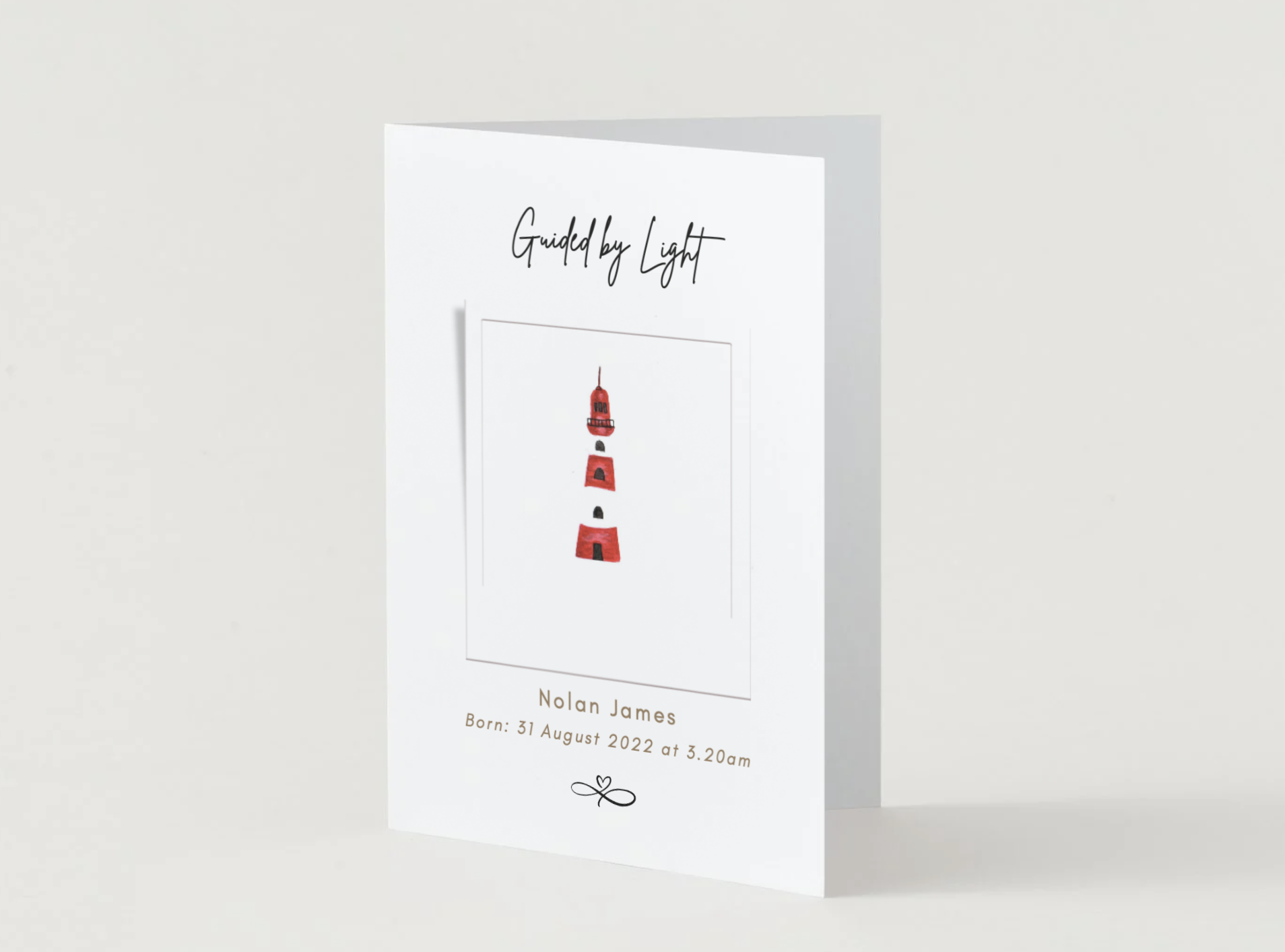 Lighthouse | Baby Announcement | 5x7 Card | Editable