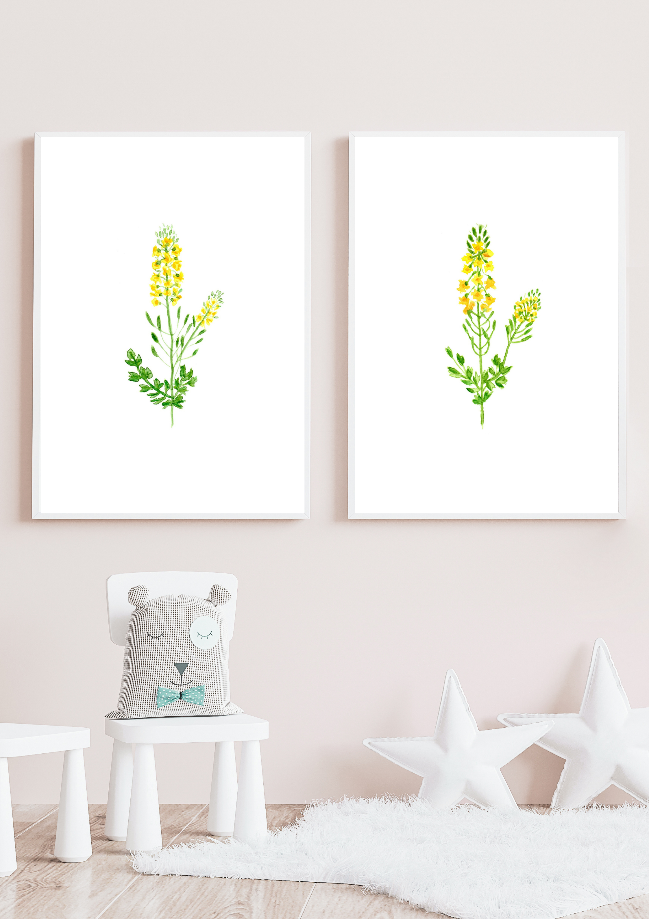 Yellow Rocket No.1 Hand-Painted Watercolor Art