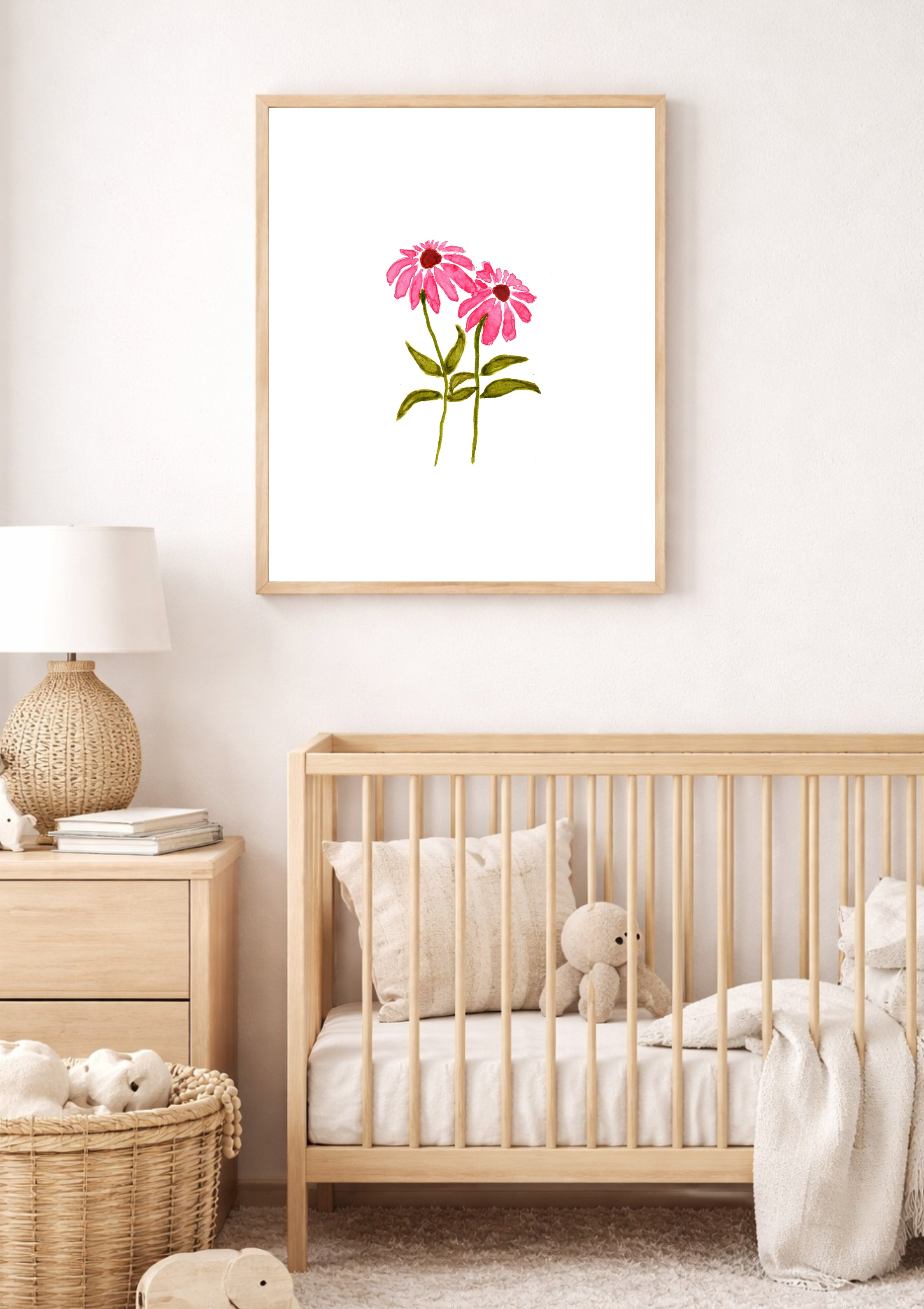 Echinacea No.1 Hand-Painted Watercolor  Art