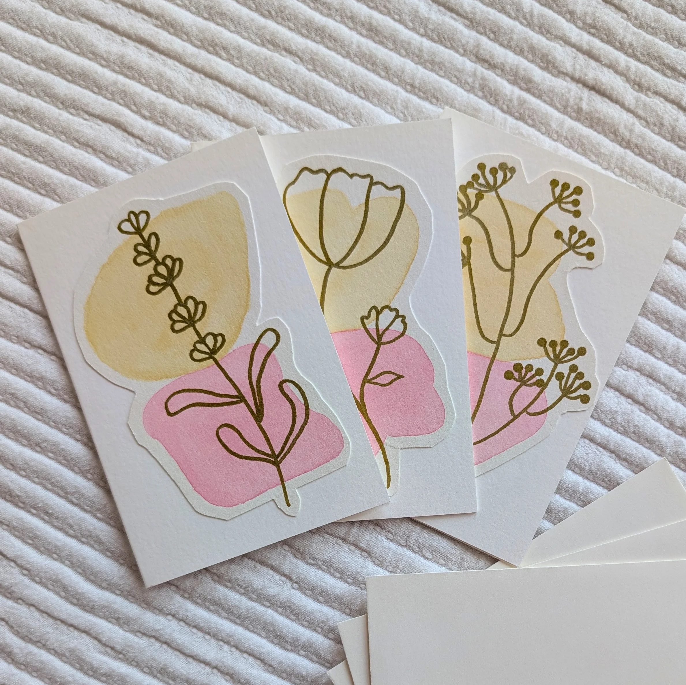 Gilded Blooms | Blush Greeting Card Set