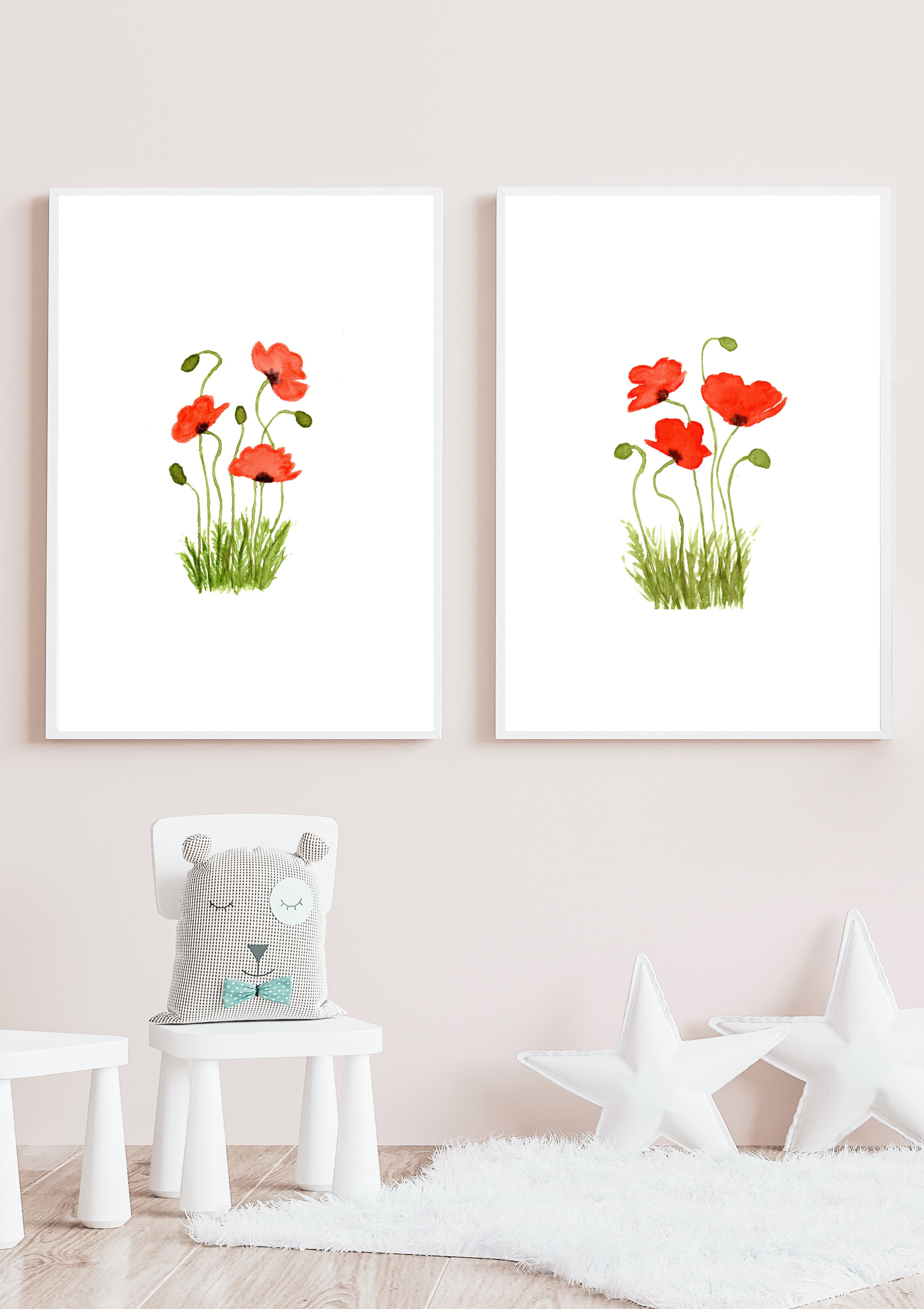 Red Poppy No.1 Hand-Painted Watercolor Art