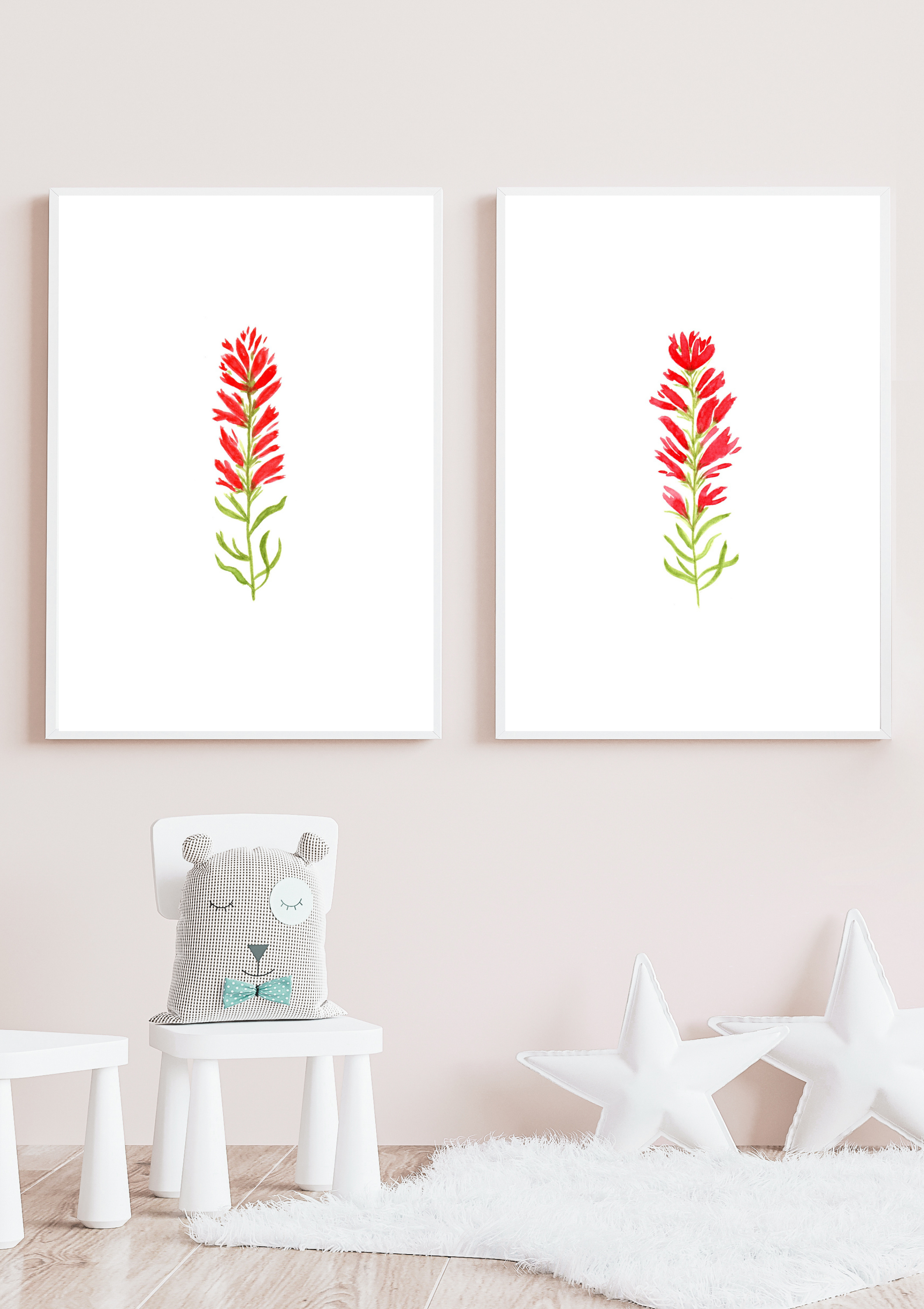 Indian Paintbrush No.1 Hand-Painted Watercolor Art