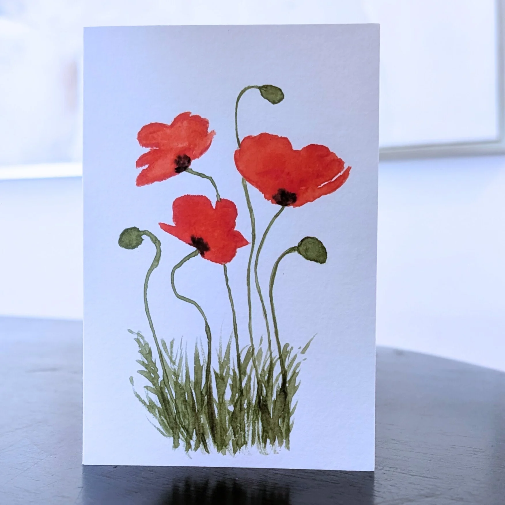 Poppy No.1 Original Watercolor Painting | 4x6
