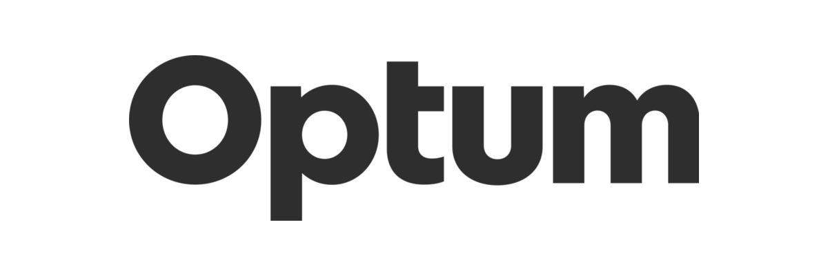 Logo with the word 'Optum' in bold black font.