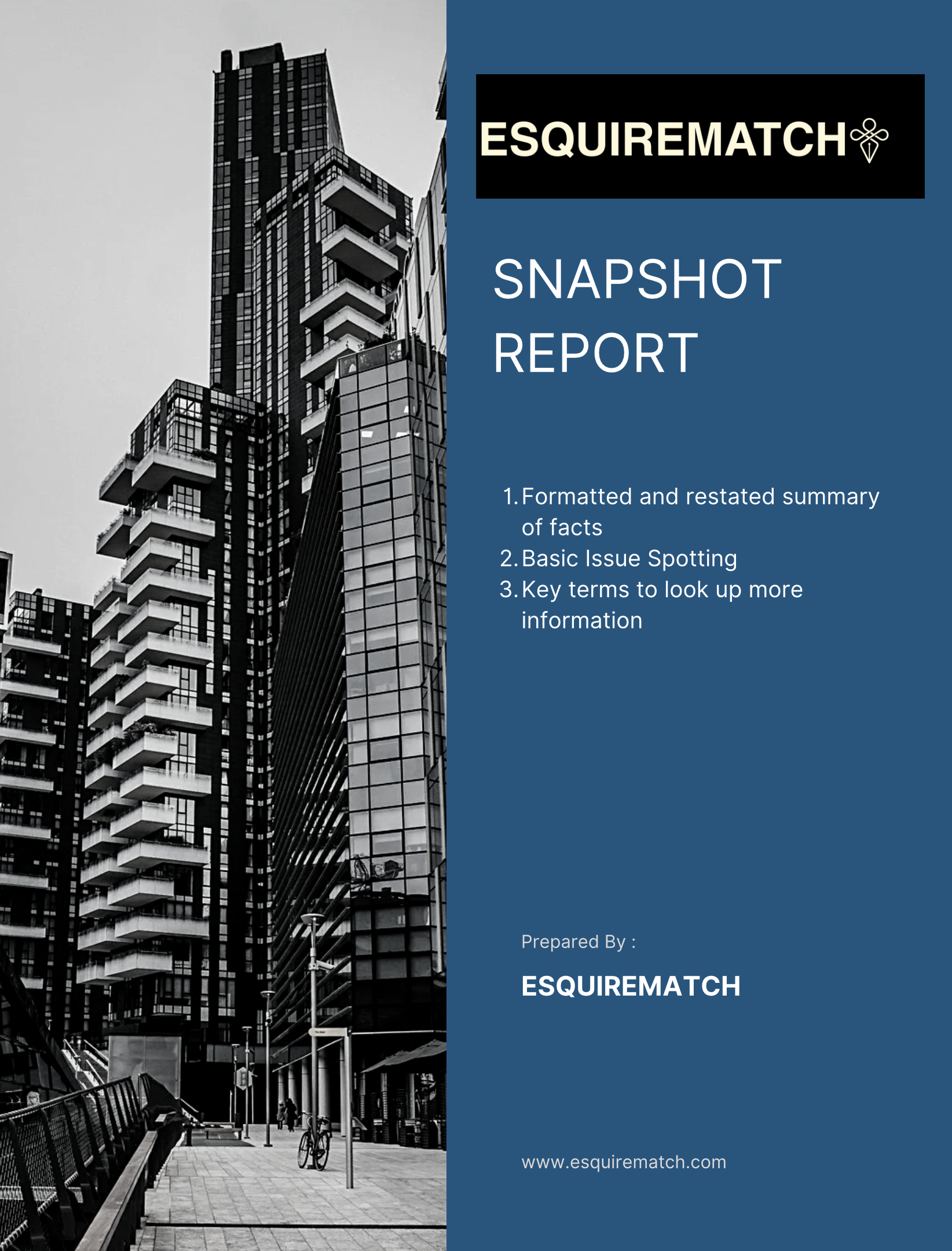 The ESQUIREMATCH :  “SNAPSHOT REPORT”