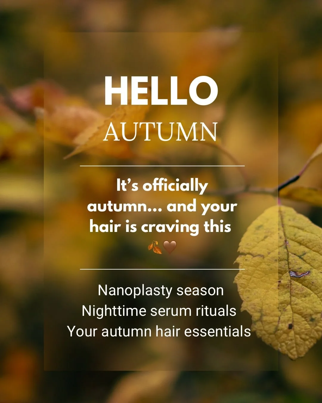 Autumn is here!! 🤎🍂

We all face challenges, and sometimes they show up in smalls ways, like our hair feeling dry, or frizzy when the seasons change. Hair finds its shine again with the right care. 

Quick fix ~ 
Was $92.95 now $62.95 until stocks 