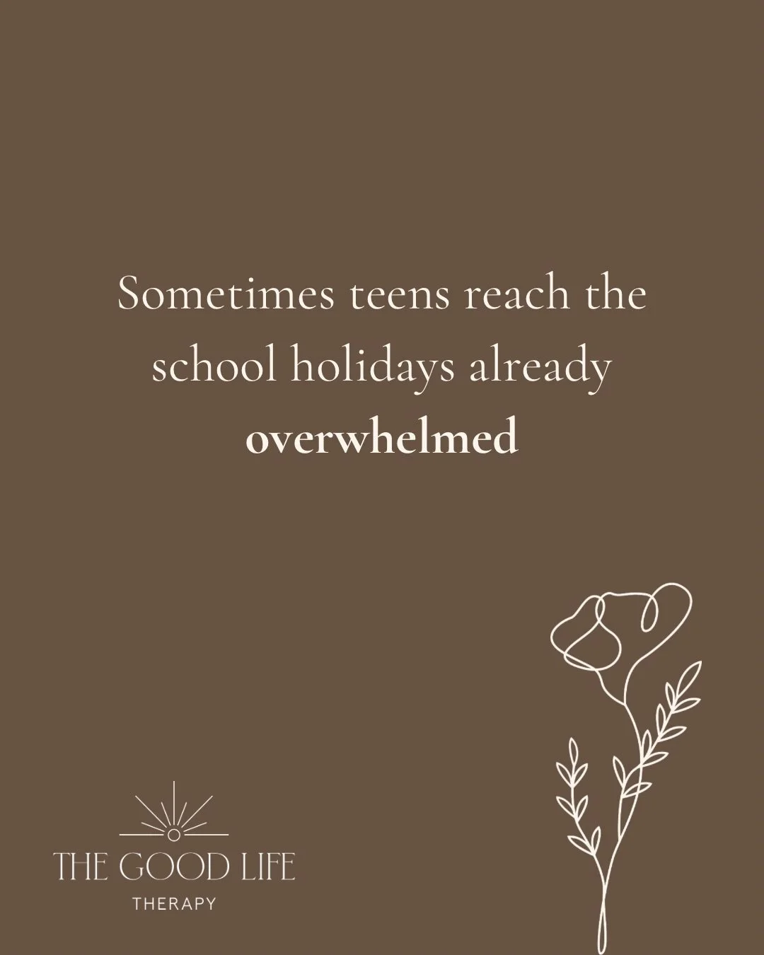 As school holidays approach, many teens are not finishing the term feeling refreshed - they are arriving there already depleted. 

Exams, assessment pressure, friendship dynamics, and the ongoing effort of keeping up can leave young people feeling em