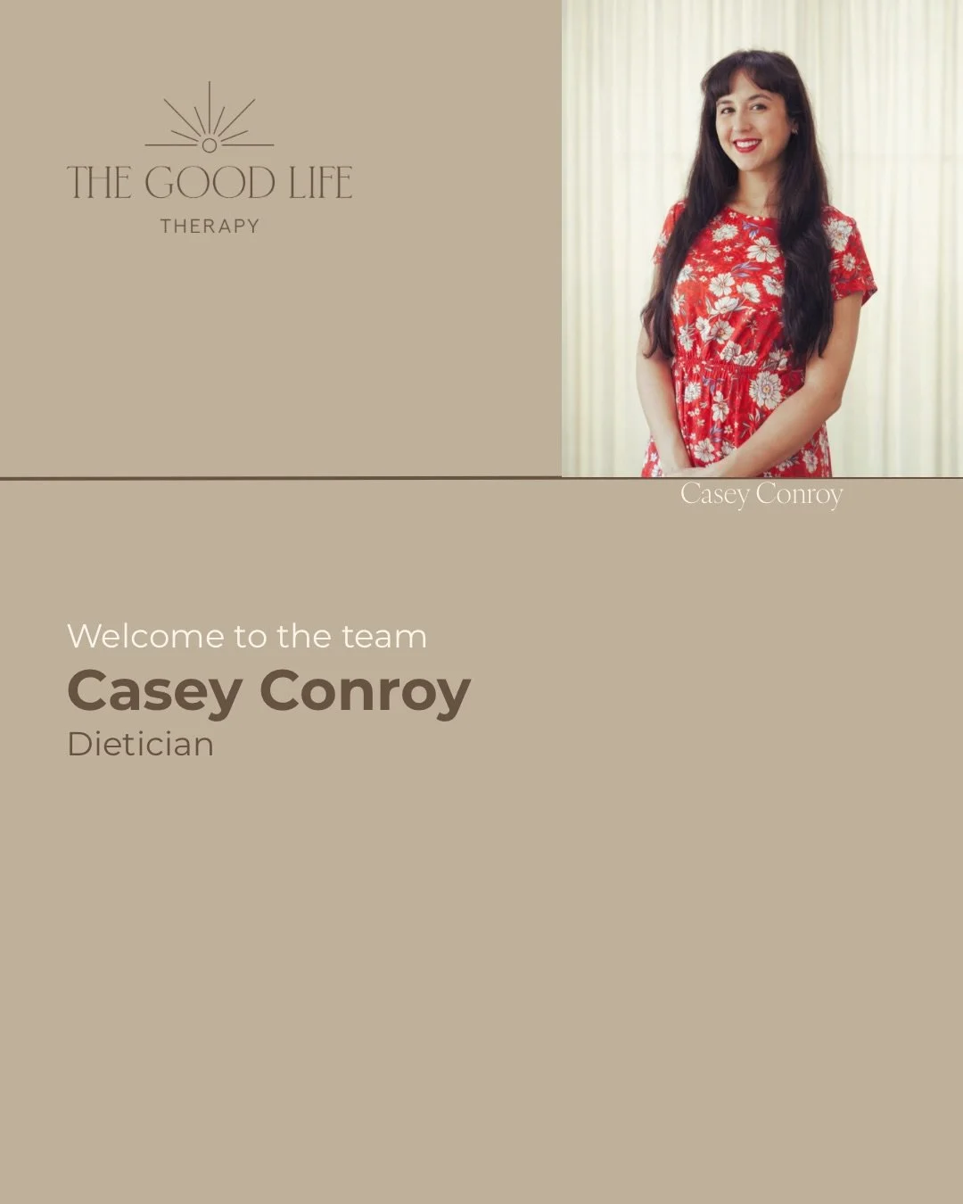 Food, health, and wellbeing are rarely just about food.

That&rsquo;s why we&rsquo;re so excited to introduce Casey, our in-house Accredited Practising Dietitian 🤍

Casey supports adolescents and adults with:
Disordered eating &amp; body image
Gut h