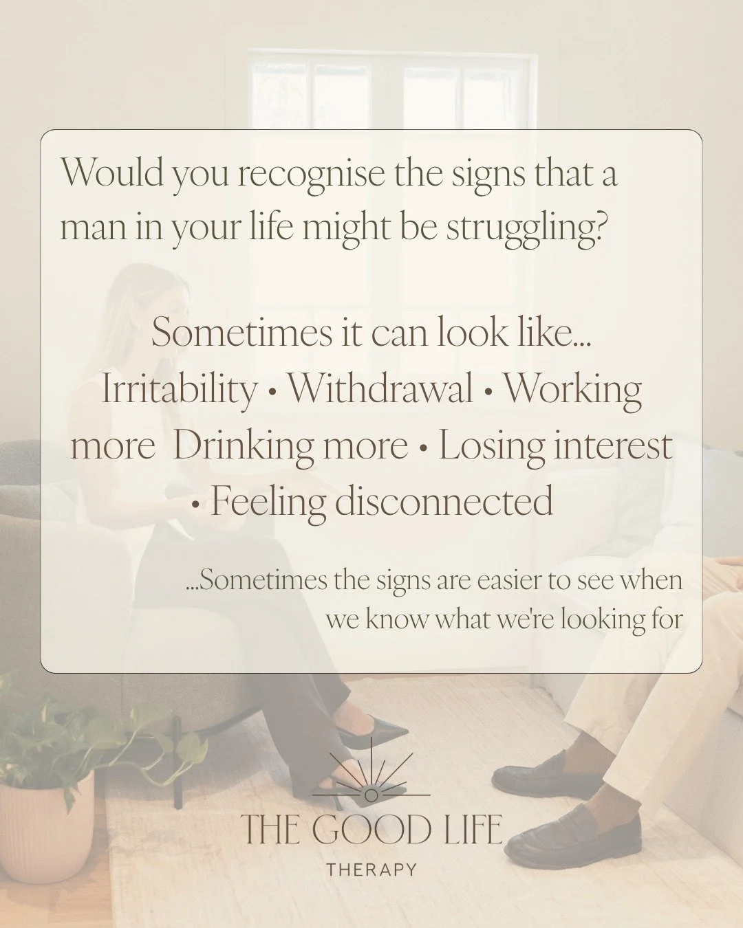 Men&rsquo;s mental health doesn&rsquo;t always look the way we expect it to

For some men, struggling emotionally may not present as openly feeling sad or talking about feeling overwhelmed

Instead, those around them might notice changes such as beco