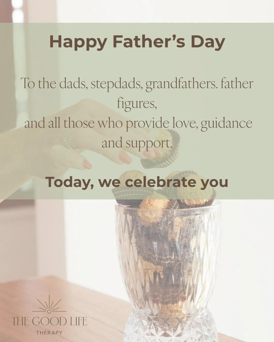 Happy Father&rsquo;s Day from The Good Life Therapy 🤍

Today we celebrate the dads, stepdads, grandfathers, father figures and the many people who show up with love, guidance, patience and care.

Fatherhood can hold so much. The everyday moments, th
