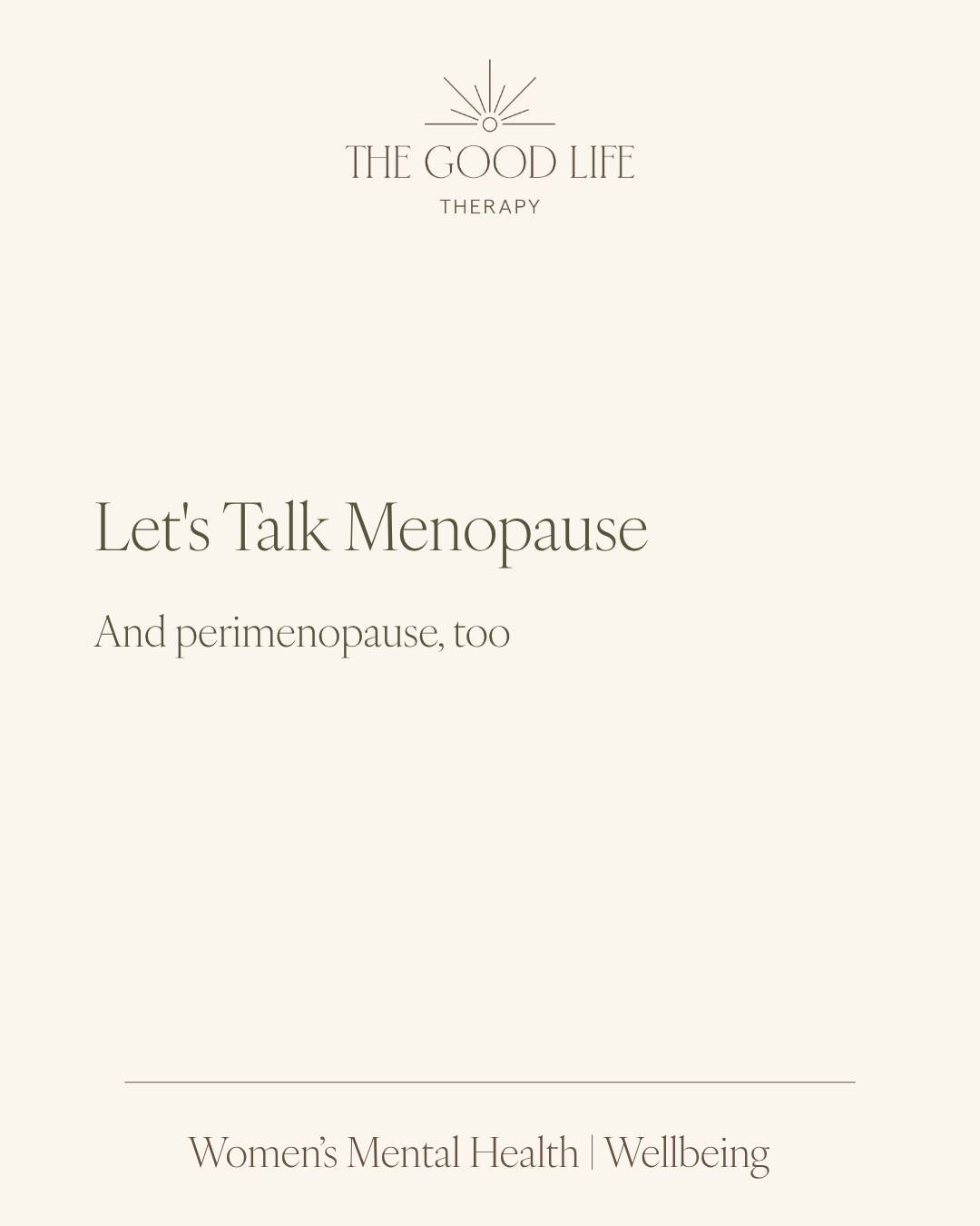 Let's Talk Menopause🤍

When we think about menopause, hot flushes and night sweats often come to mind, but there are also the emotional and psychological changes that can come with it.

For some women, perimenopause and menopause can bring unexpecte