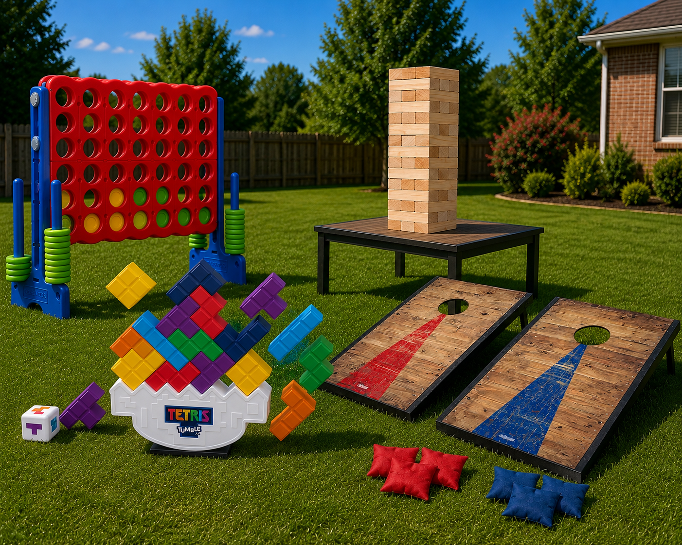 Four game yard game bundle
