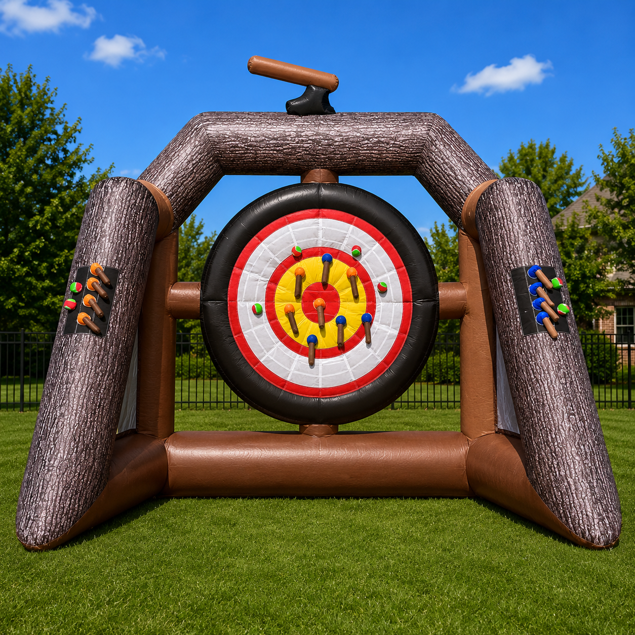 Inflatable axe throwing rental
