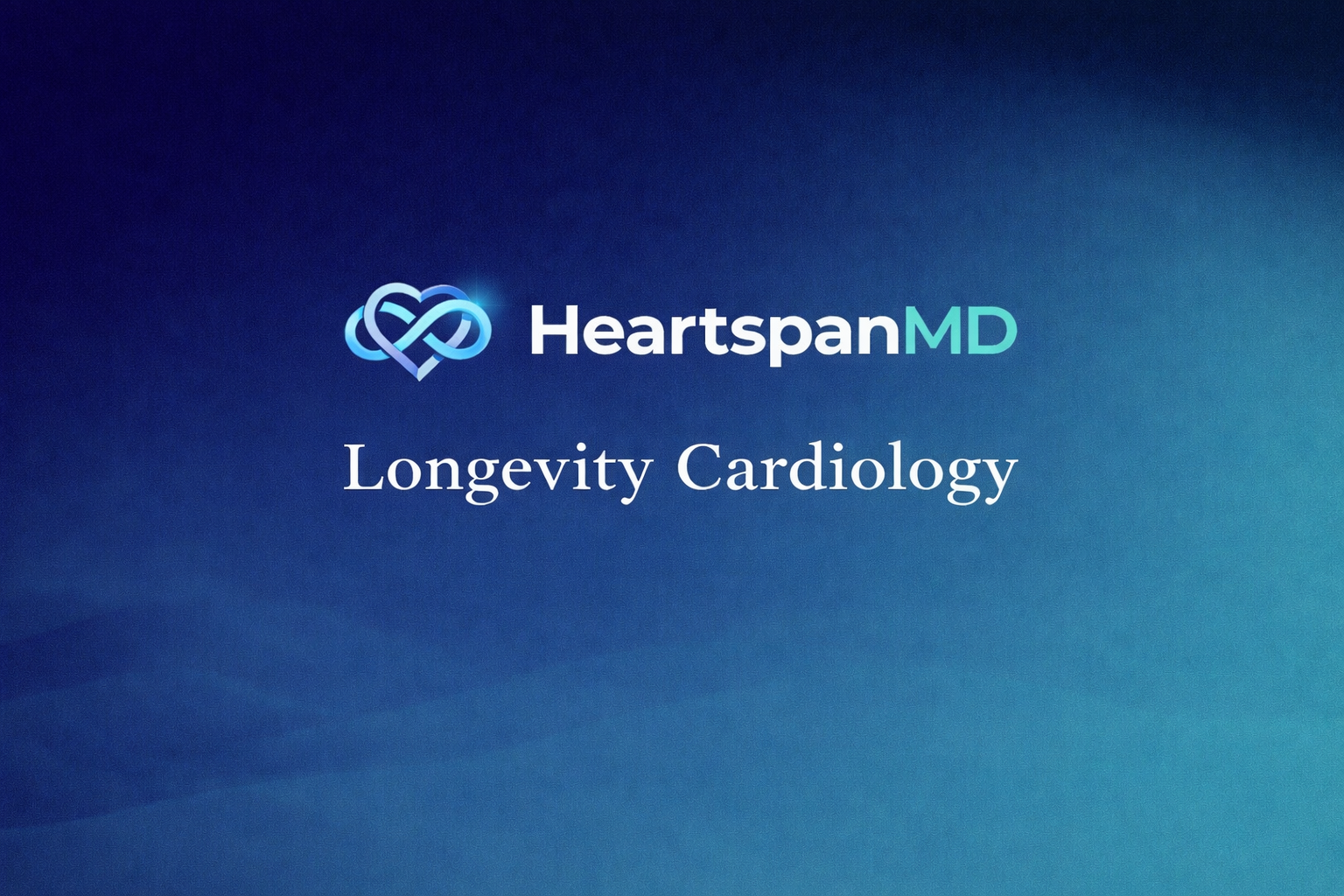 Logo of HeartspanMD with a stylized heart and infinity symbol, and text 'HeartspanMD' and 'Longevity Cardiology' on a blue gradient background.