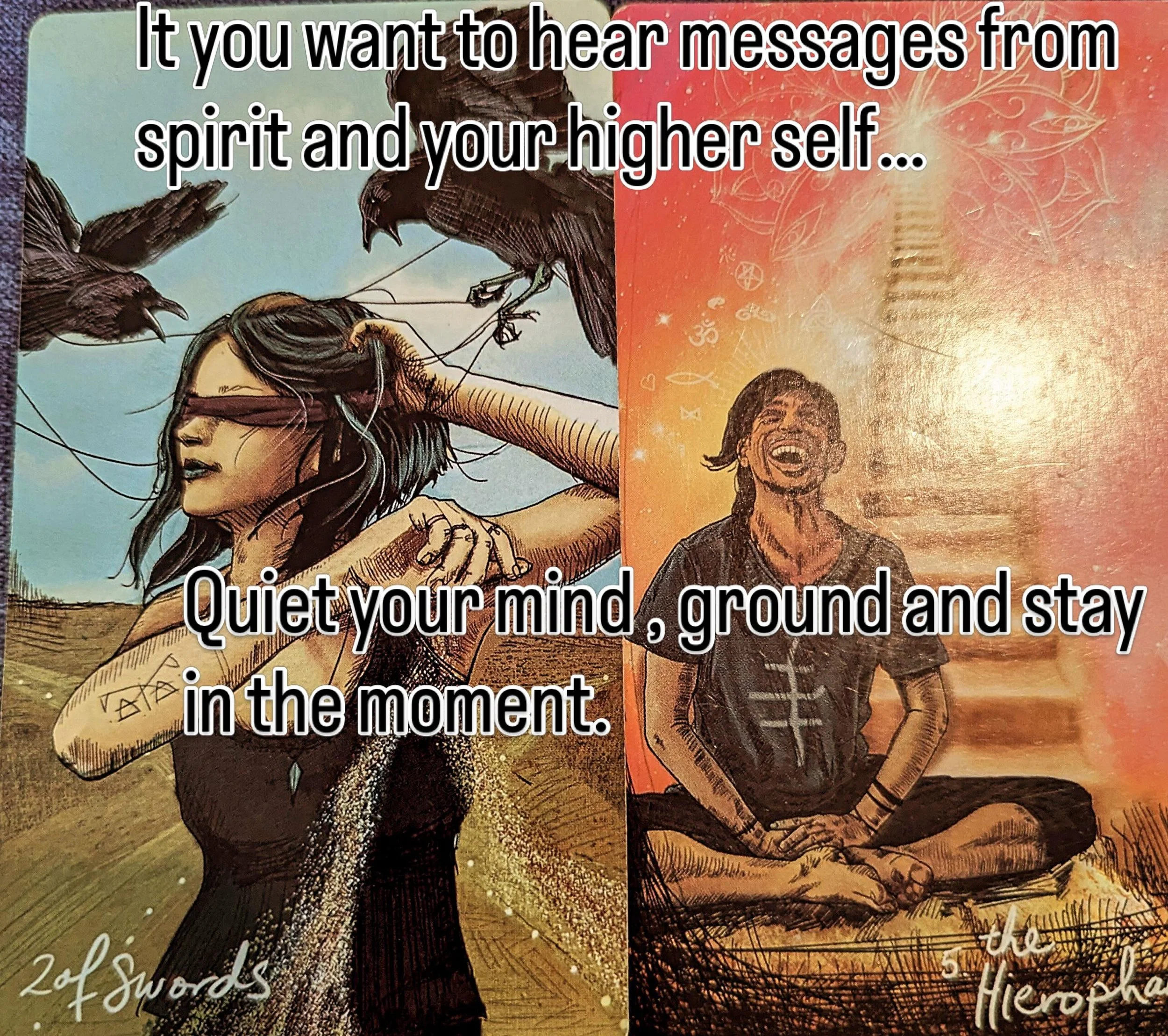 Sometimes we have so many thoughts and ideas swarming around our head it is hard to rest or even know which direction to go. The Hierophant is asking you to slow down and be in the moment. It is time to stop focusing on the future or making a decisio