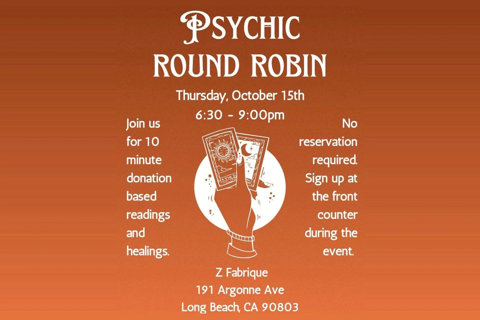 Z Fabrique: Psychic Round Robin, October 15