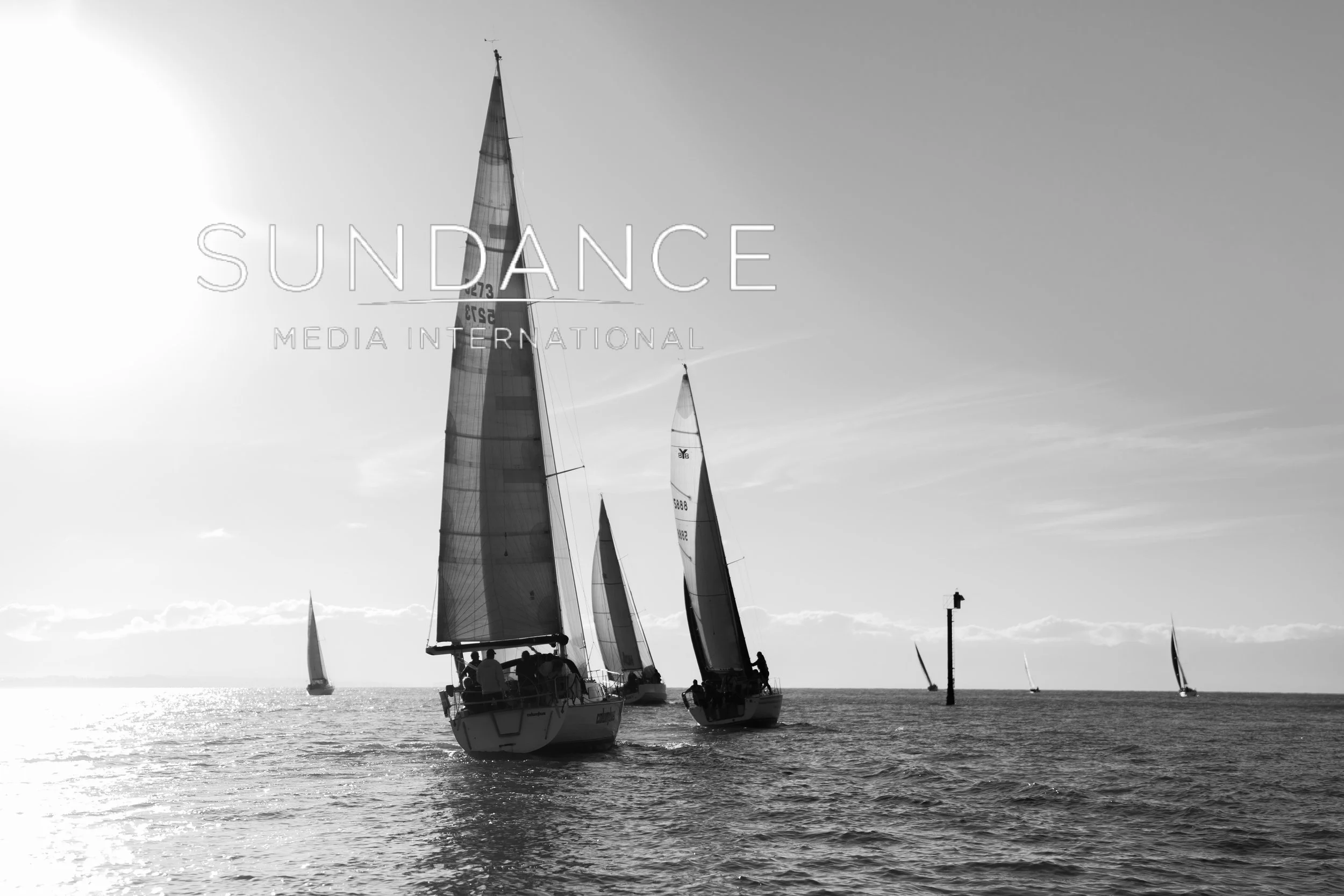 Fleet Out Of Cut - Starboard Tack 1 (B/W)