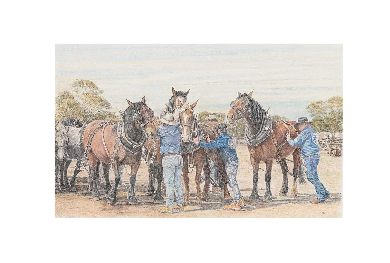 The Boys Original Coloured Pencil Artwork 28" x 41" (including professional framing)