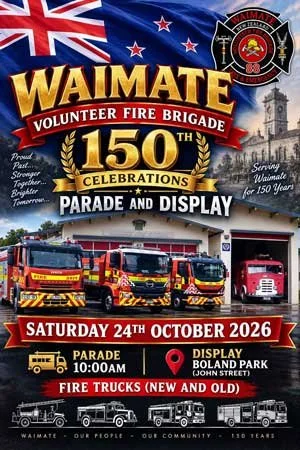 Waimate Volunteer Fire Brigade 150th Celebrations Parade and Display