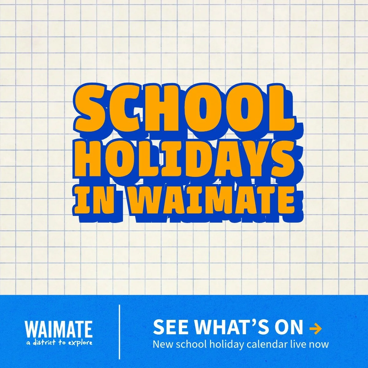 NEW SCHOOL HOLIDAY EVENT CALENDAR LIVE NOW 🙌

The Explore Waimate School Holiday Calendar is filling up with things to do.

👉 Check out what&rsquo;s on and start planning the holidays:

waimate.org.nz/waimate-school-holiday-programmes

✏️ &bull; &b