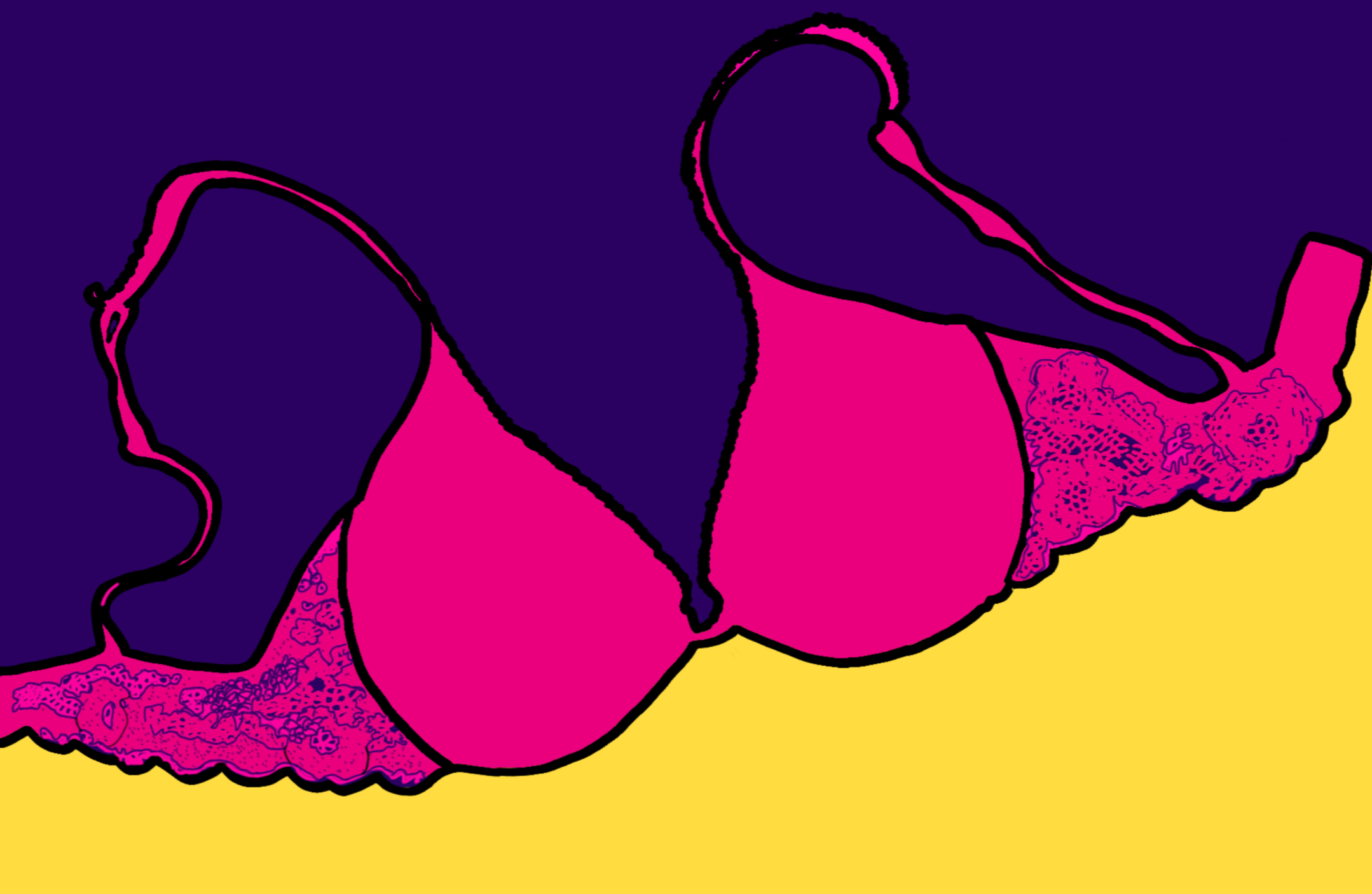 An illustration of a dusky pink bra.
