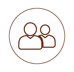An icon of two people with a circle around them.
