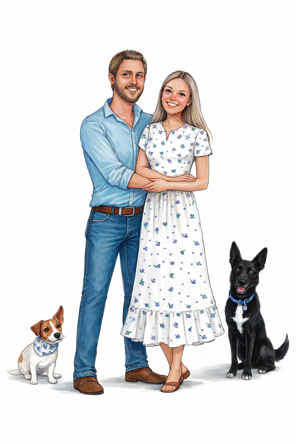 Include your pet with your custom illustration