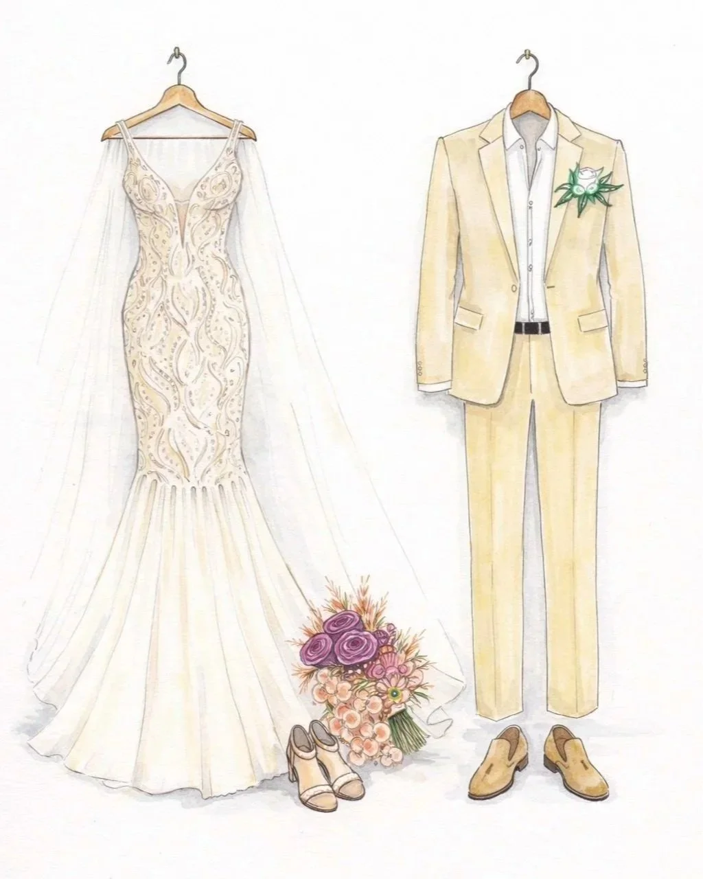 Custom Wedding attire Illustration