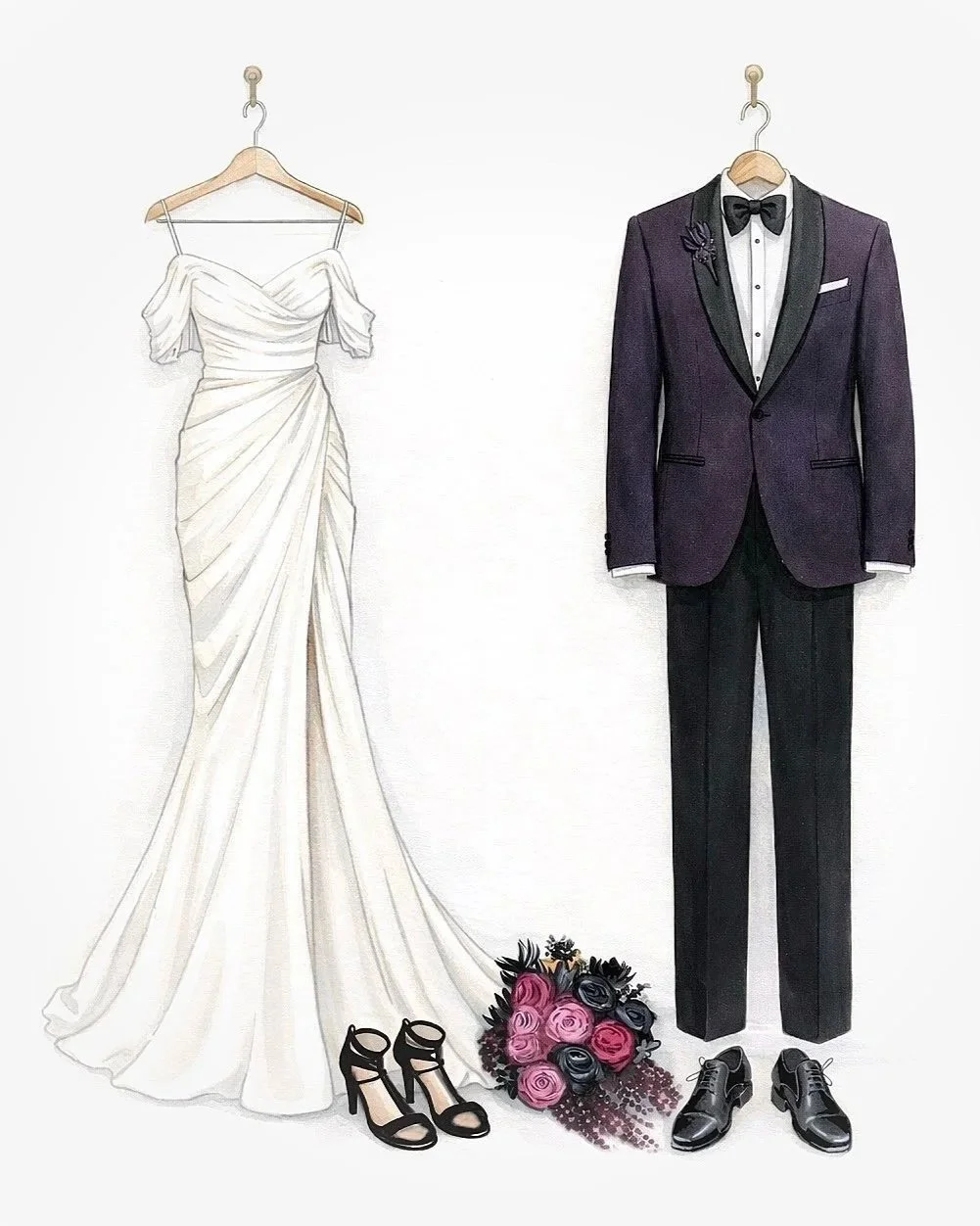 Custom Wedding attire Illustration