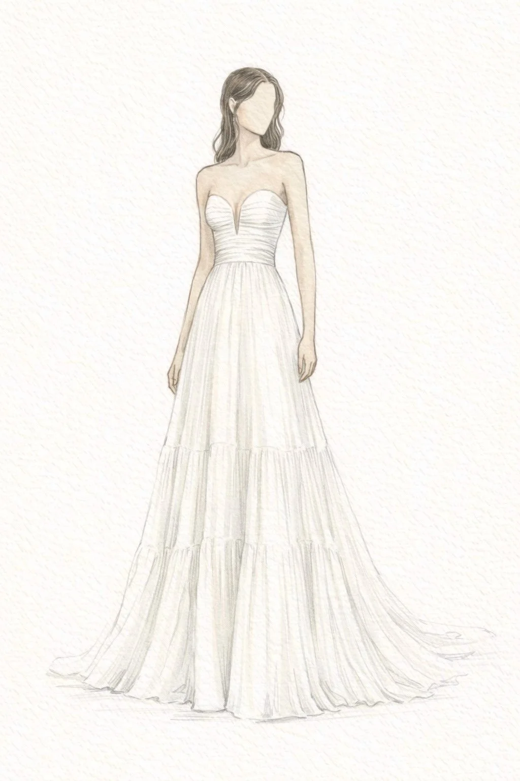 Hand Painted Watercolour Wedding Dress