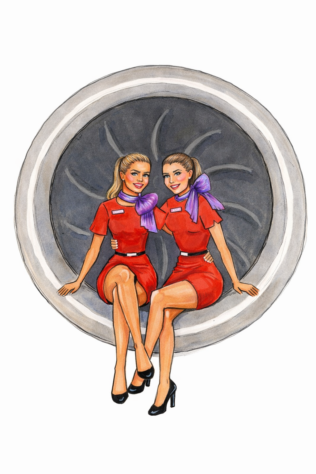 custom illustration 2 people