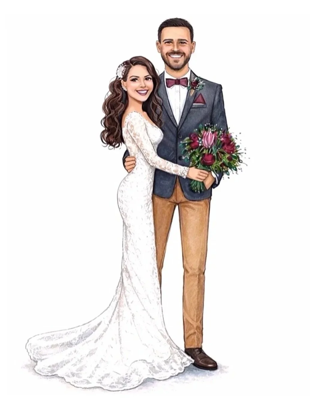 Custom Wedding Couple Illustration