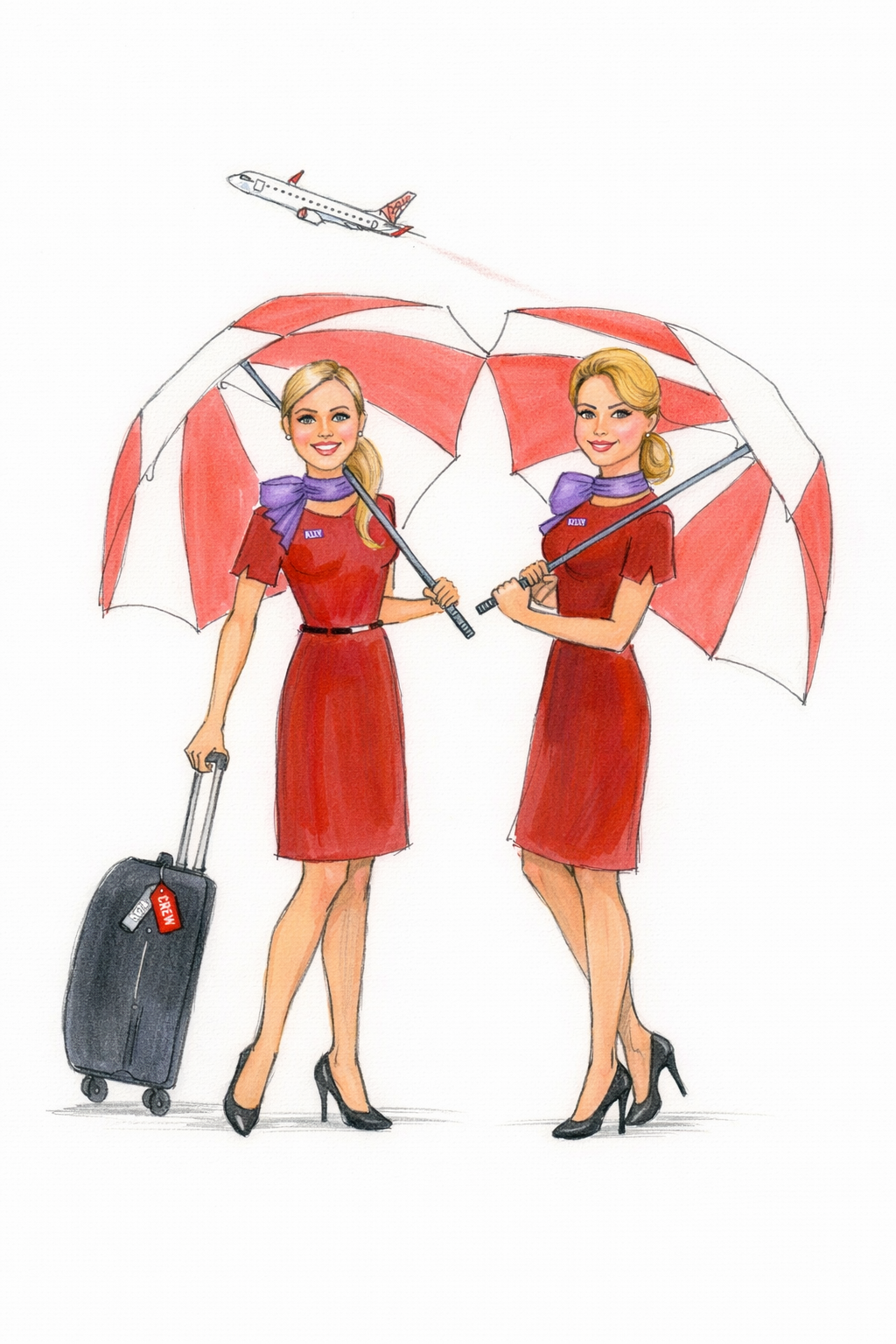 custom illustration 2 people